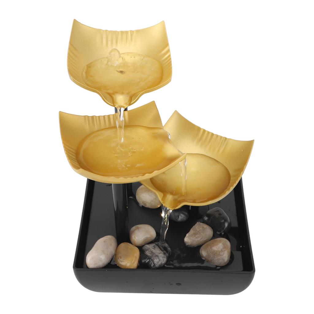 Desktop Fountain Decoration with LED Light USB Powered 3 Tier Waterflow Fountain for Home and Office Tabletop