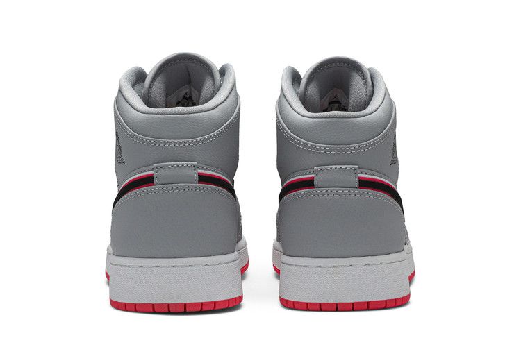 Kids' Sneakers Jordan 1 Mid Wolf Grey Racer Pink Black (GS) Wolf Grey/Racer Pink-White-Black