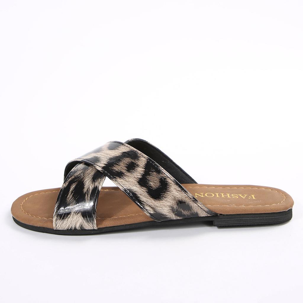 Fashion Summer New Round Head Comfortable Fish Mouth Beach Casual Slippers Fashionable Elegant Lightweight Flat Slippers for Women