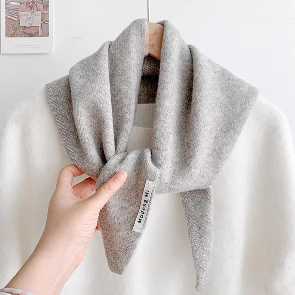 British Korean Style Niche Wool Knitted Triangular Knitted Women Headscarf Multi-functional Scarf Scarf Warm Scarf Knited