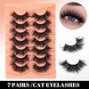 7 Pairs Of Imitation Mink False Eyelashes, Thick Exaggerated Curled Simulated Eyelashes