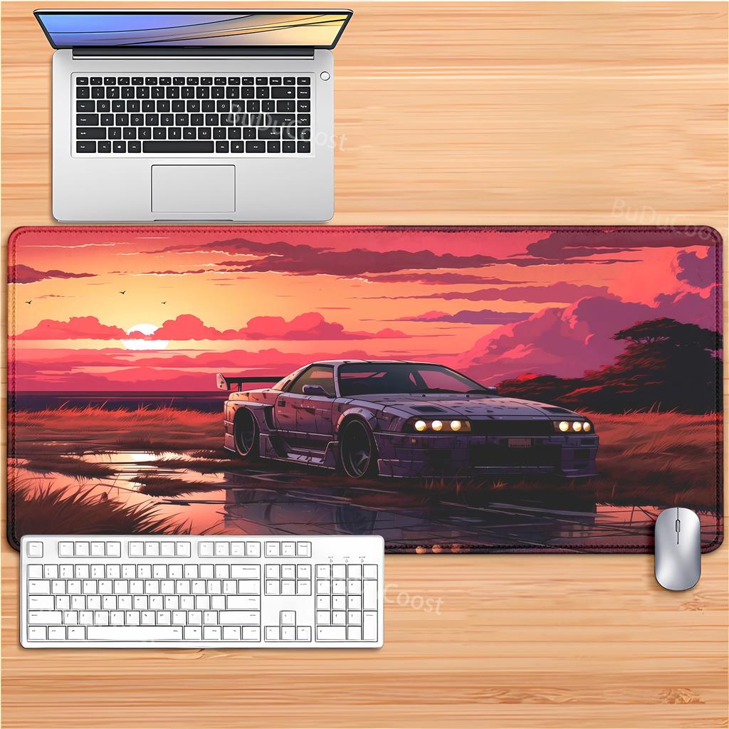 Laptop Gamer mousepad landscape mountain sunset racecar cartoon mouse pad Large Rug Locking Edge Keyboard Desk Mat for CSGO LOL