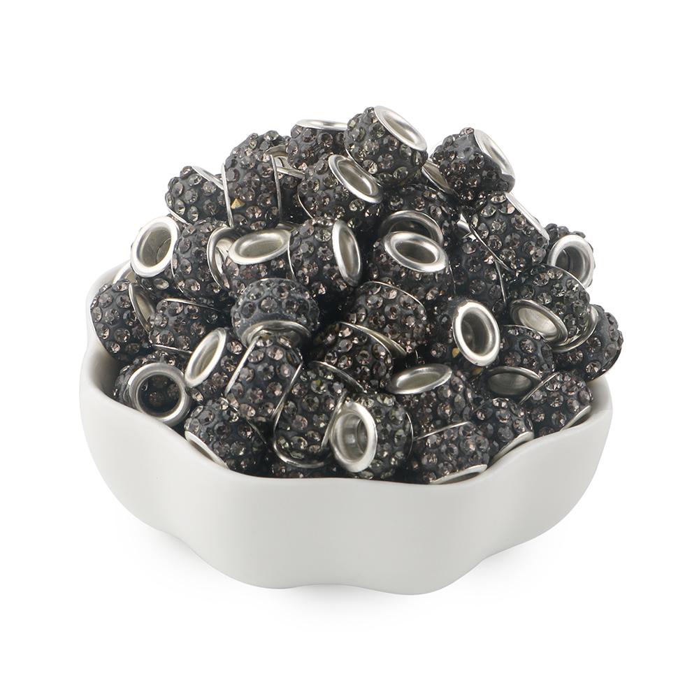 20Pcs 11.5mm Round Rhinestone Crystal Glass Big Hole Beads For Jewelry Making Charms For Bracelet Earrings Jewelry Accessories