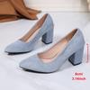22 Large Size High Heels Professional Fairy Style Thick Heel Suede Temperament Elegant Single Shoes