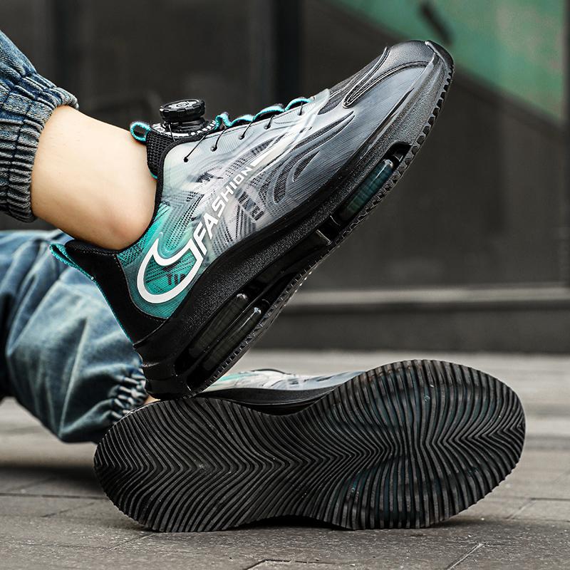 Men Sport Shoes Fashion Rotating Button Men Casual Shoes Women Comfortable Air Cushion Sole Street Running Shoes Male Sneakers