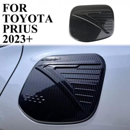 Carbon fiber style fuel tank gas door trim cover fit for Toyota Prius +
