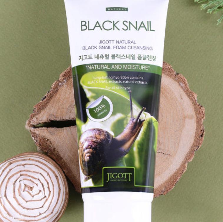 Jigott Black Snail Foam Cleanser – Gentle Deep Clean & Skin Repair