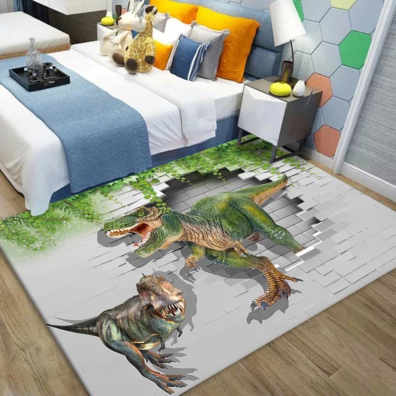Dinosaur 3D Printed Carpet Children Rugs for Bedroom Living Room Anti-slip Baby Crawling Play Mat Rugs and Carpet for Boys Room