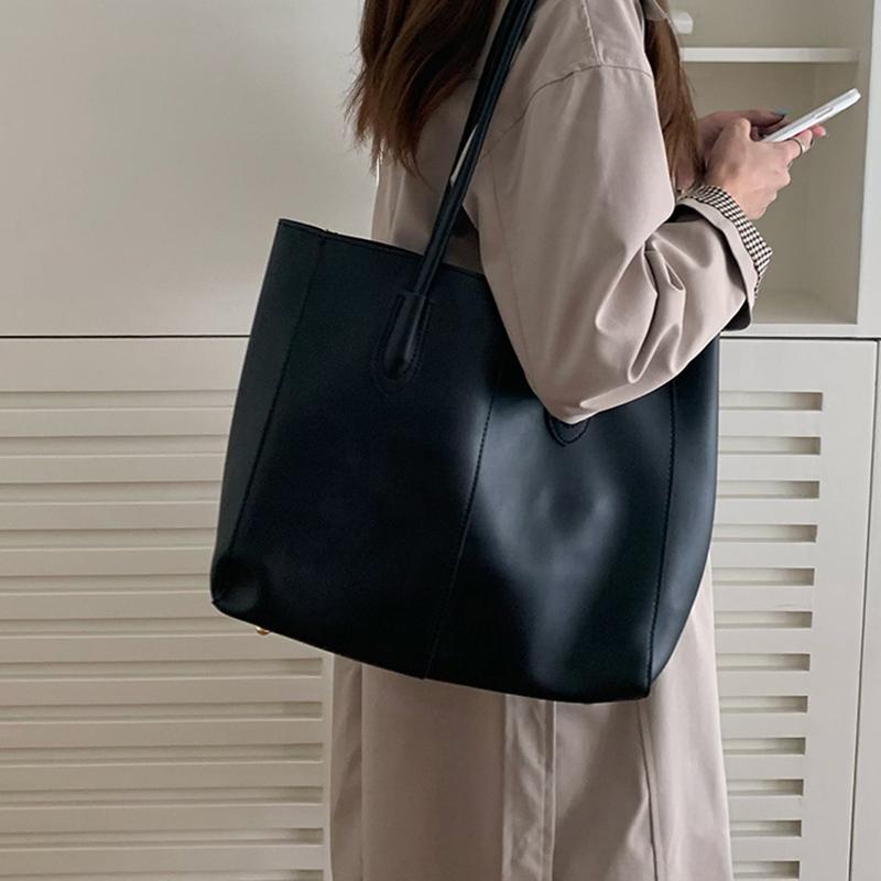 

Yogodlns Retro Large Capacity Women s Tote Bag New Simple Commuter Bag Fashionable All-Match Shoulder Bag Trendy Handbags 40x10x29cm