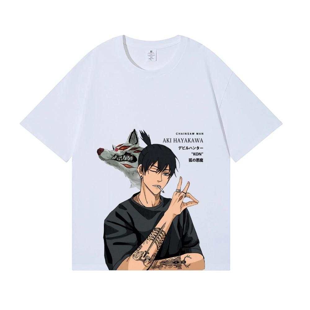 Chainsaw Man Aki Hayakawa Japanese Style Classic Tee High-quality Streetwear T-shirt Suitable for Both Men Women