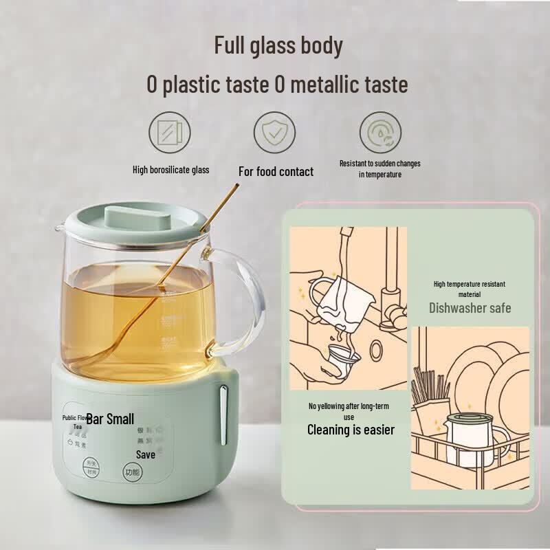 BEAR 0.4L Mini Glass Health Pot & Tea Kettle CN Plug (adapter Included)