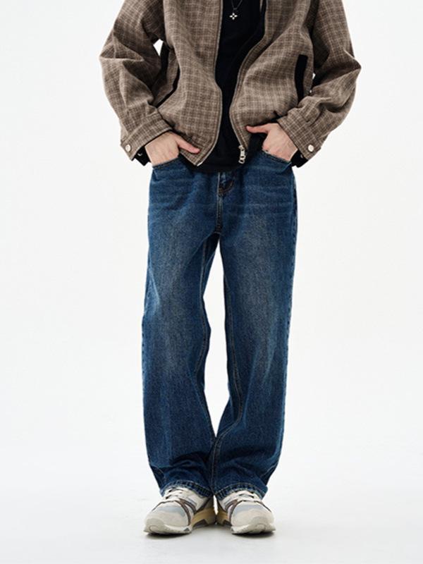 Vaqueros Rectos Elásticos de Pierna Ancha para Hombre - Versátil Casual Holgado
