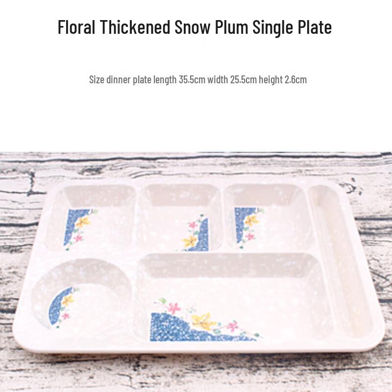 Commercial Rectangular Melamine Divided Cafeteria Tray