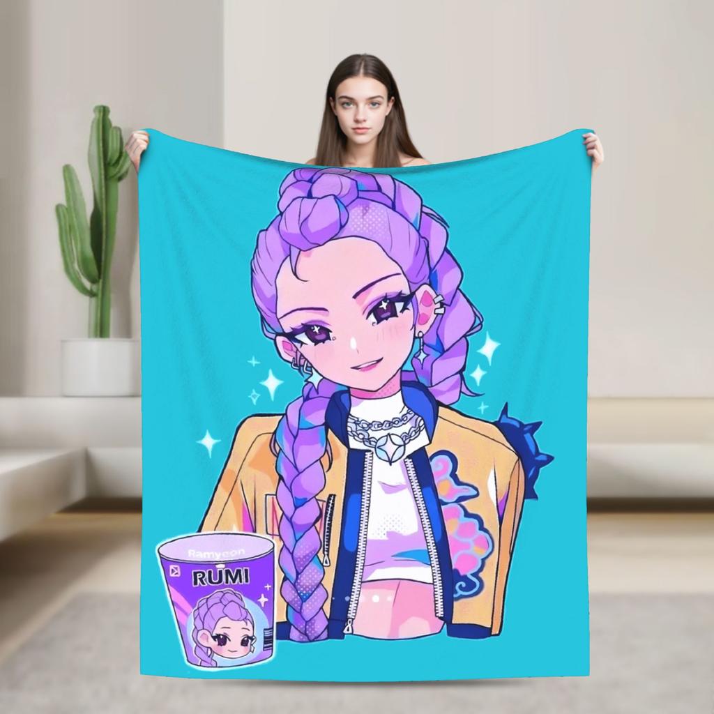 KPop Demon Hunters Rumi Blanket Super Soft Funny Plush Throw Blanket For Children Outdoor Flannel Bedspread Bed Cover