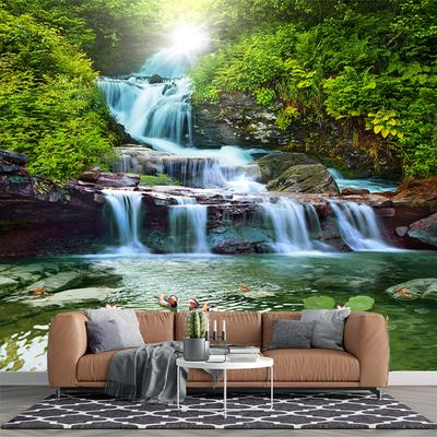 Waterfall 3d Mural Nature Landscape Wallpaper Modern Living Room Bedroom Background Wall Waterfall Wallpaper