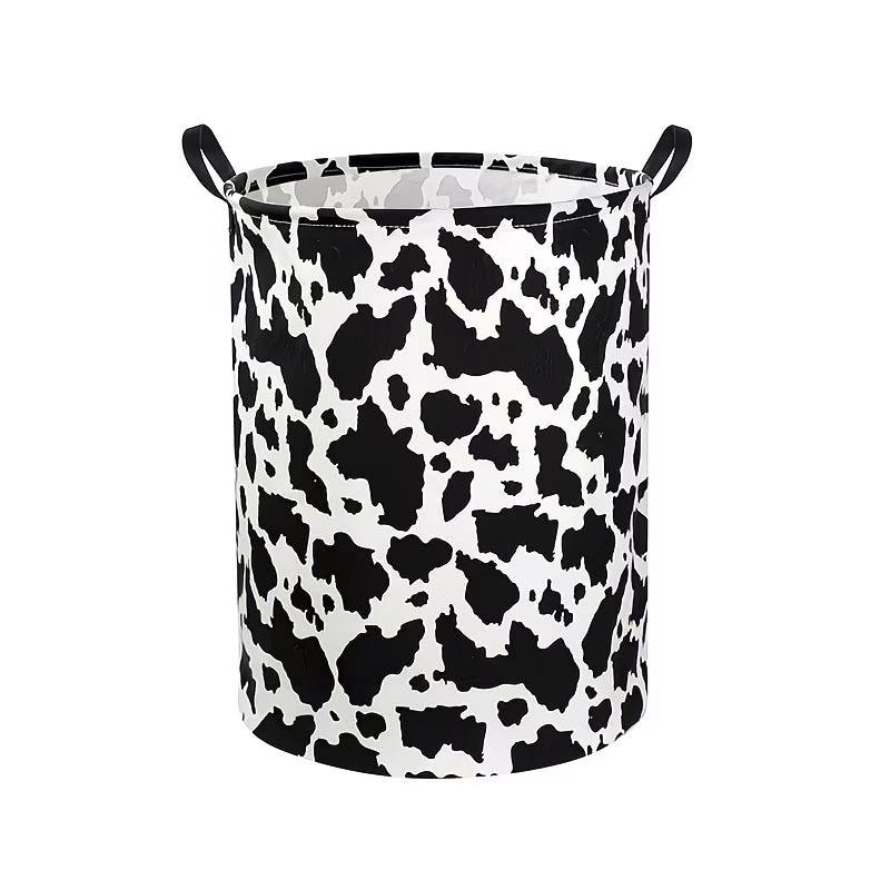 Large Foldable Cow Print Laundry and Storage Basket for Dorm or Home