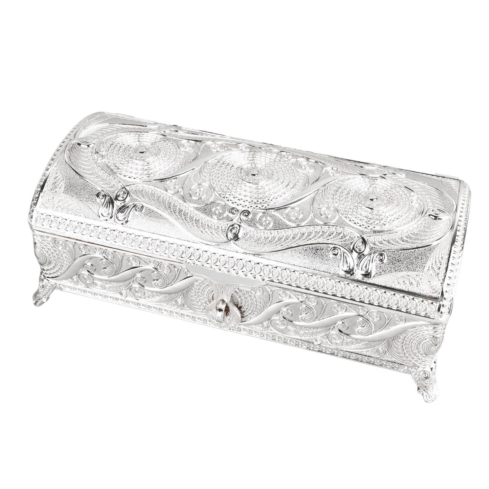 

Винтажная шкатулка для драгоценностей, элегантная, цветная, нержавеющая, из мягкого бархата, с подкладкой для хранения безделушек серебряный