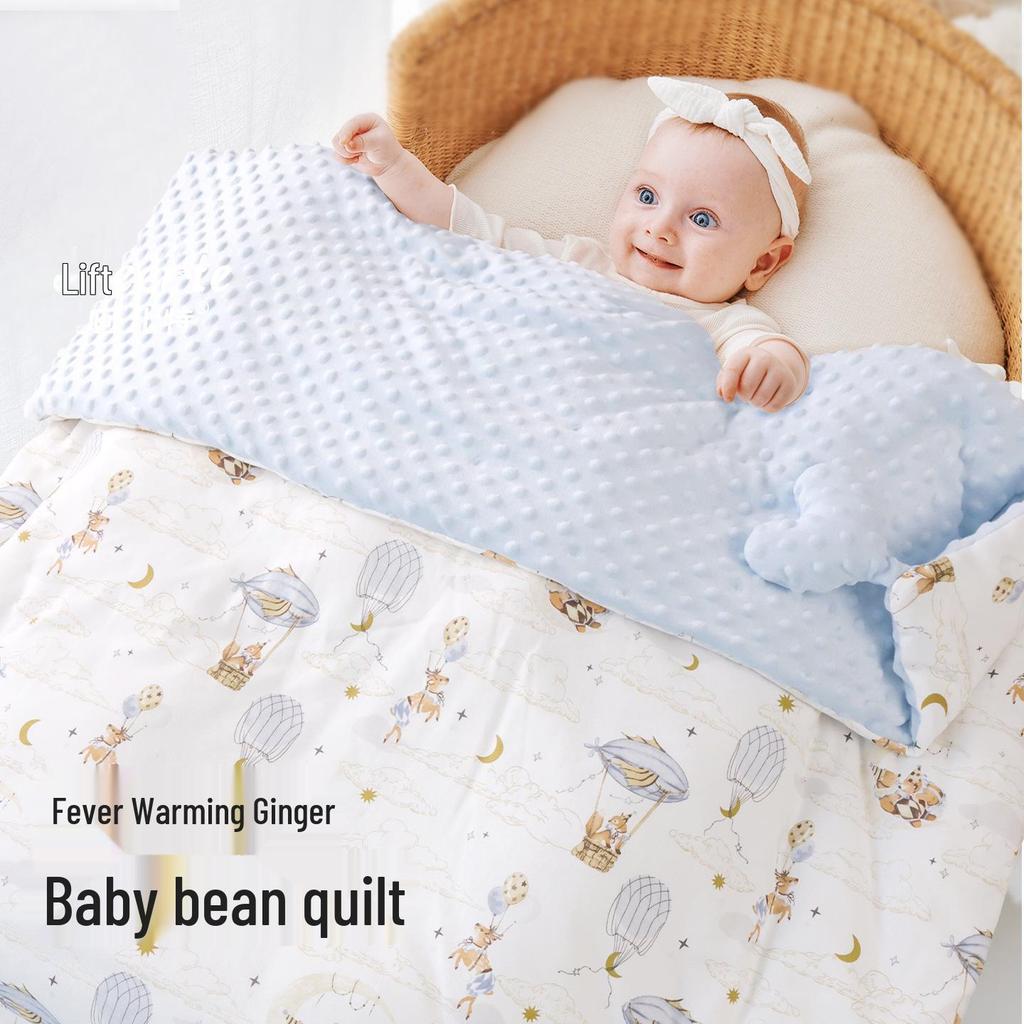 Baby A-Class Warm Ginger Fiber Blanket - Newborn Soothing Bean Velvet Quilt for Children & Kindergarten