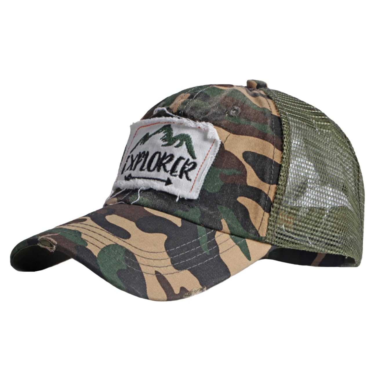 

Outdoor Mesh Cap Cutout Design Hat Stylish CZA339 [White Fang] Men s Women s (Camouflage)