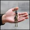 White Fang Leather Robot Screw Key Ring Keychain Retro Charm for Men and Women, AZ293 (Bronze)