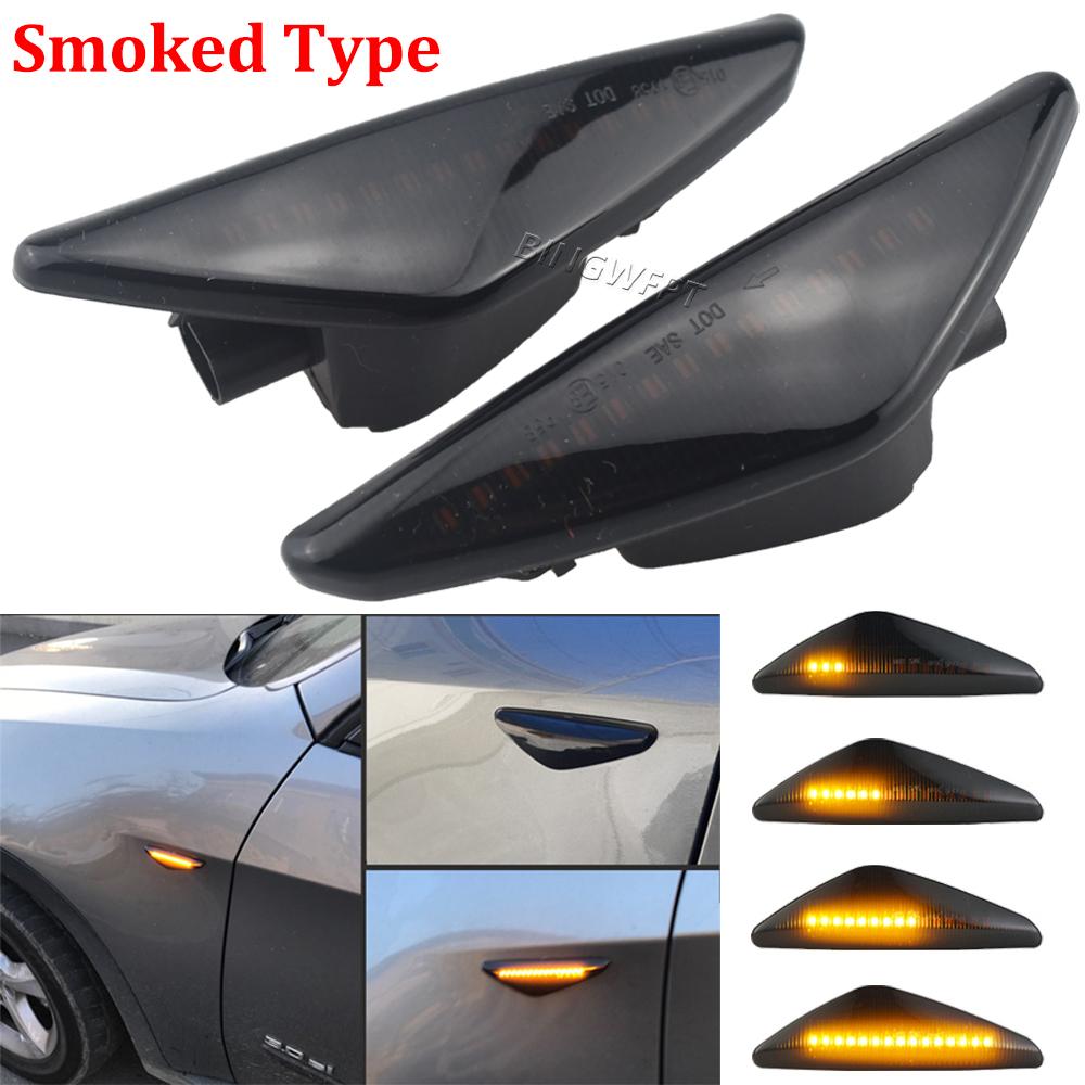 For BMW X5 E70 X6 E71 E72 X3 F25 2008-2014 Sequential Lamp Blinker Dynamic Flowing LED Side Marker Turn Signal Light