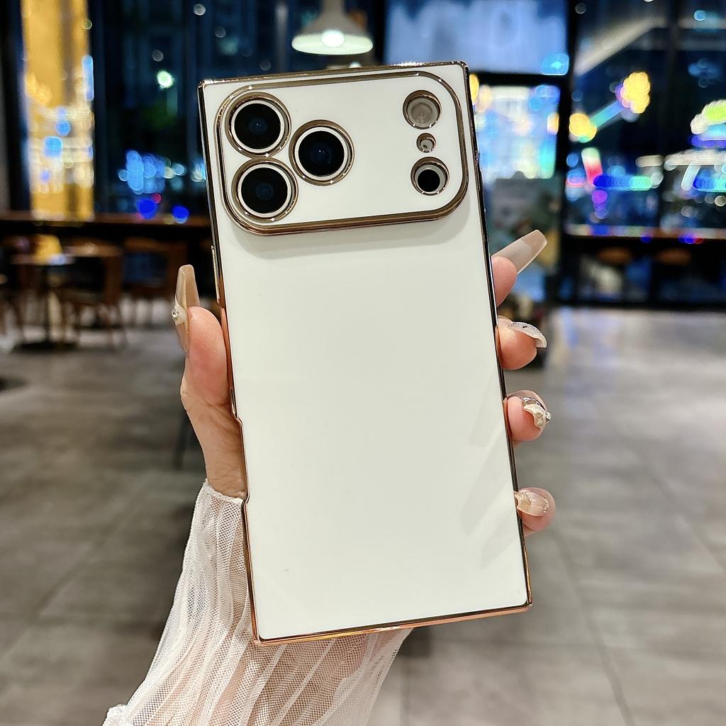 Glänzende galvanisierte hautfreundliche weiche Hülle für iPhone 17 Pro Max Air 16 14 15 13 12 11 Plus Kamera Vollpackung Rückseite