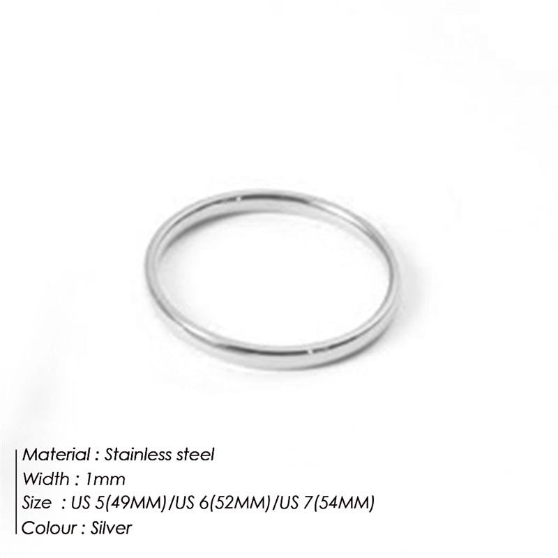 e-Manco Classic Style Rings for Stacking Stainless Steel Rings For Woman For Gift Jewelry Size 5 6 7 Jewelry Accessories