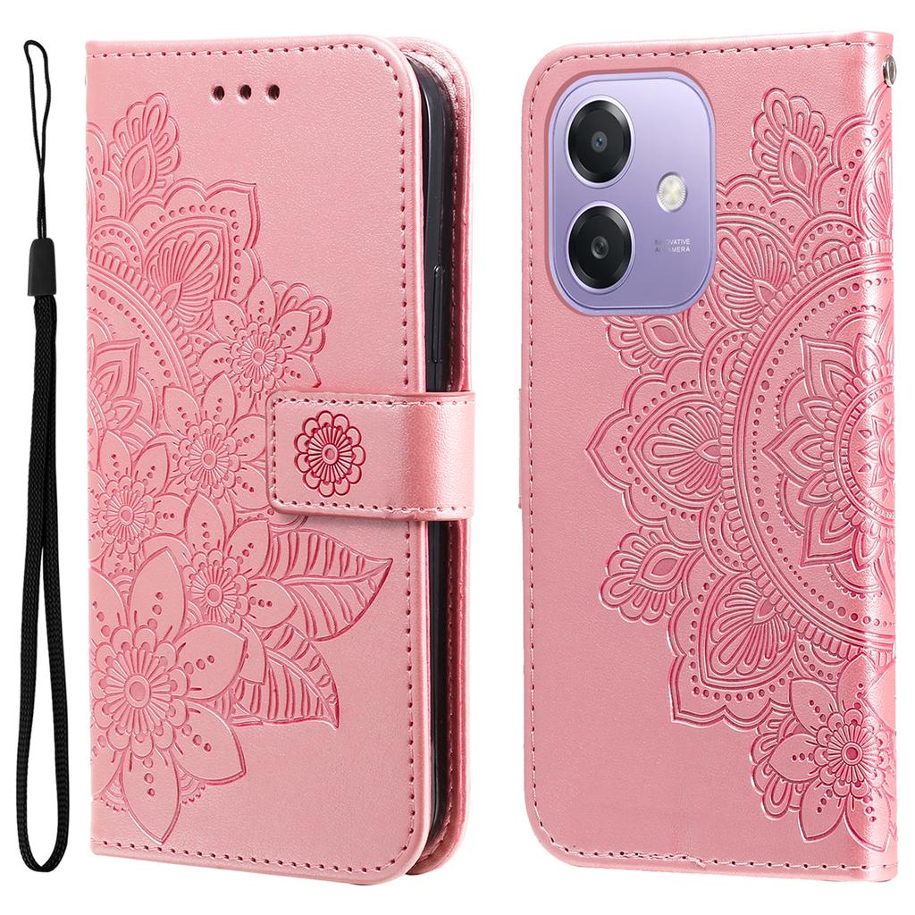 For Oppo A5x 5G/A3x 4G/A3x 5G (India) Case Floral Pattern PU Leather Wallet Stand Phone Cover
