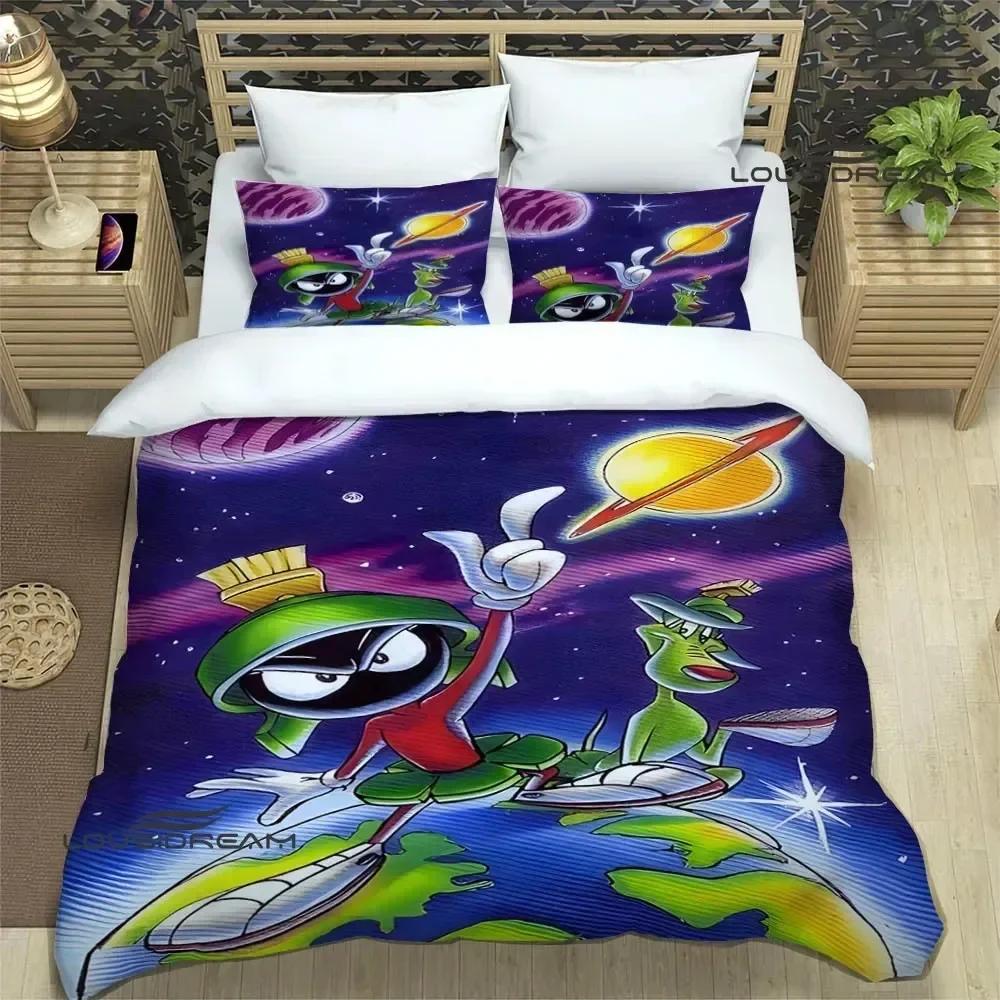 Marvin The Martian Comfortable Duvet Quilt Cover Pillowcase Bedding Set Children Bedroom Decoration Home Textile