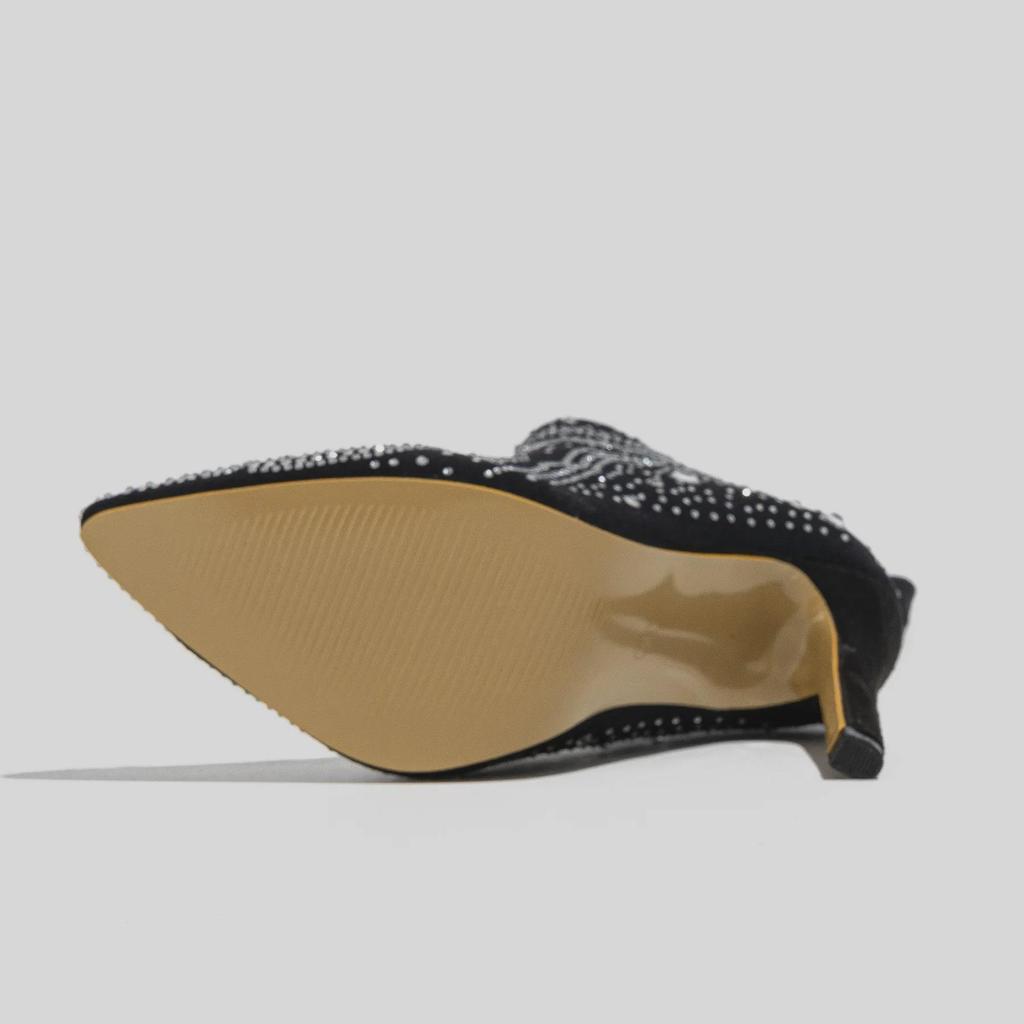 Naujo stiliaus moteriški smailianosiai aukštakulniai stiletto batai su kalnų krištolais