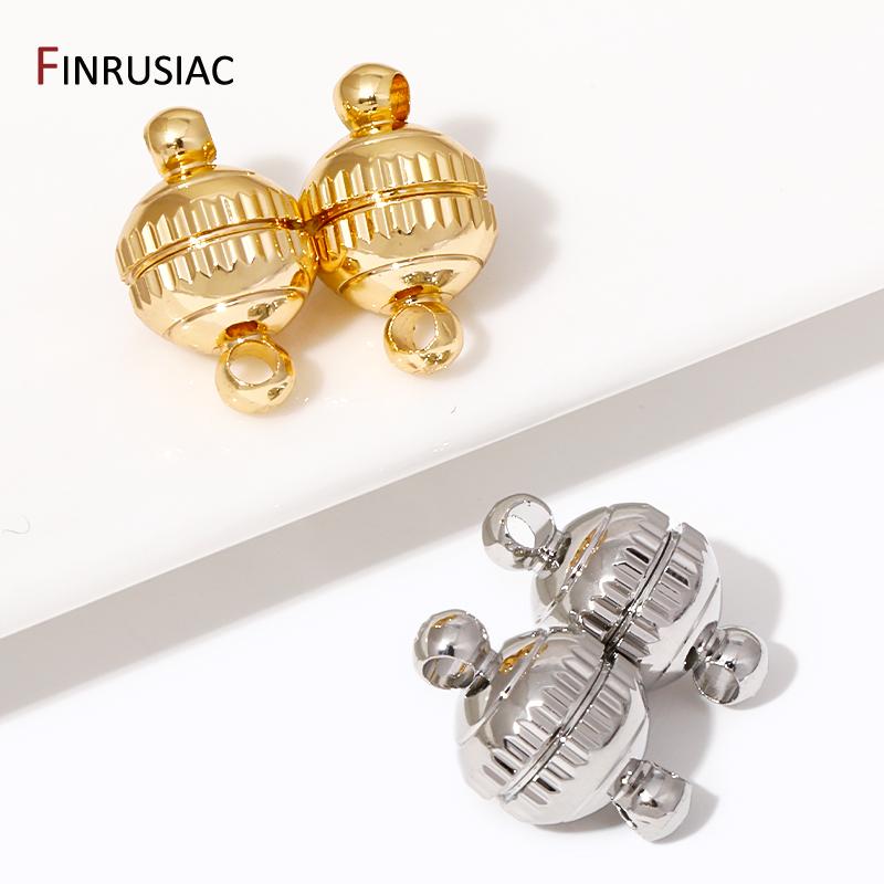 Wholesale 18k Gold Plated Brass Strong Magnetic Clasps For Bracelet Making Magnet End Clasp Connectors DIY Jewelry Making