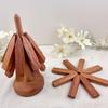Wooden Trivets For Hot Dishes Insulation Pad Tree Shape Trivet Set Coaster For Teapot Hot Pots Halloween Christmas Gift