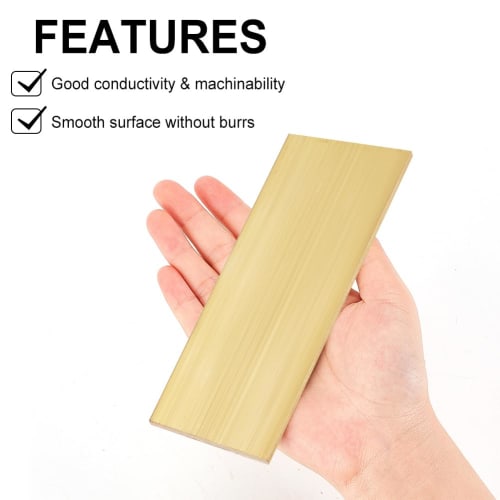 OLYCRAFT Brass Sheet, 154x50x3mm, Metal Plate for DIY Projects, Pure Copper Sheet, Brass Sheet, Metal Plate, Brass Copper Plate, for Crafts and Enamel