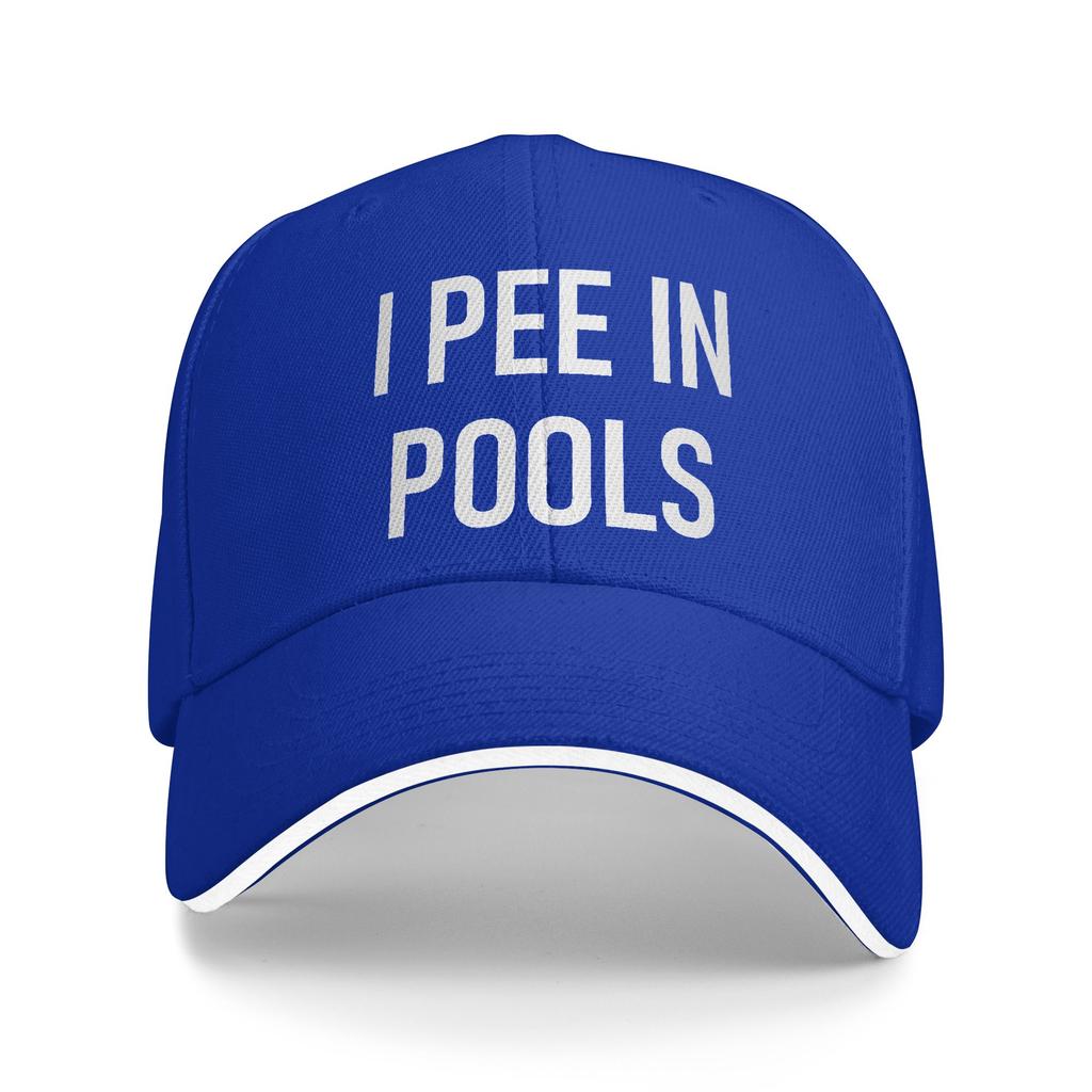 I Pee In Pools Funny Vacation Sun Baseball Cap Summer Fitted Retro Trucker Hat For Couple Women Outdoor Sports Baseball Caps