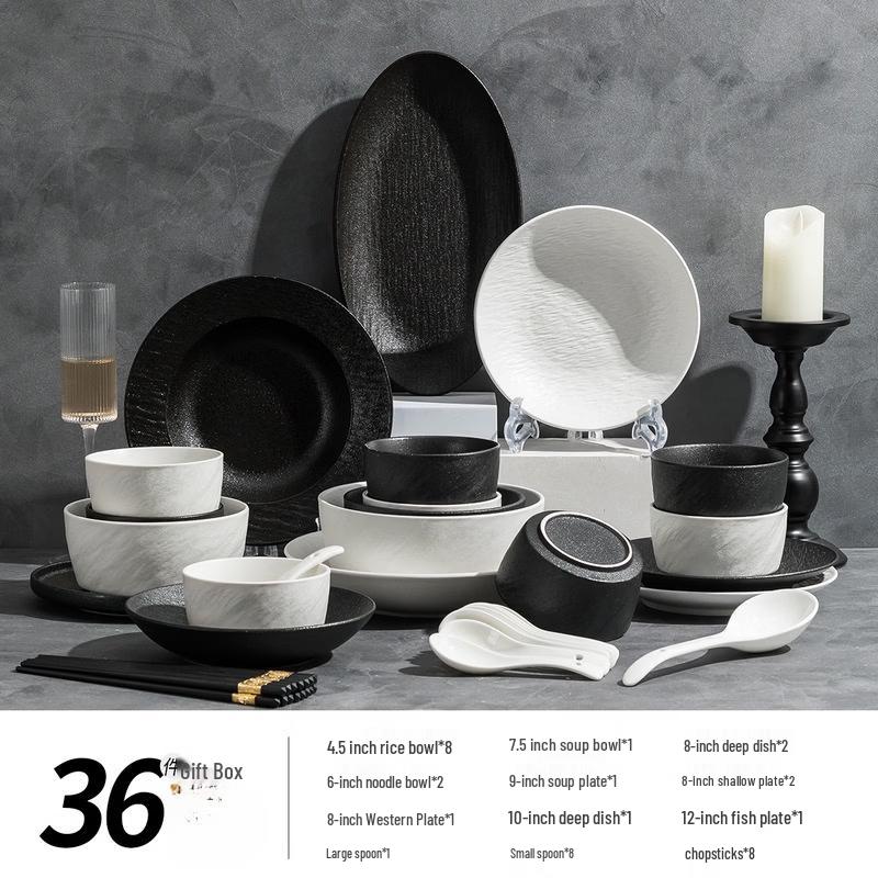 Lantuan 8-Person Frosted Bone China Dinnerware Set