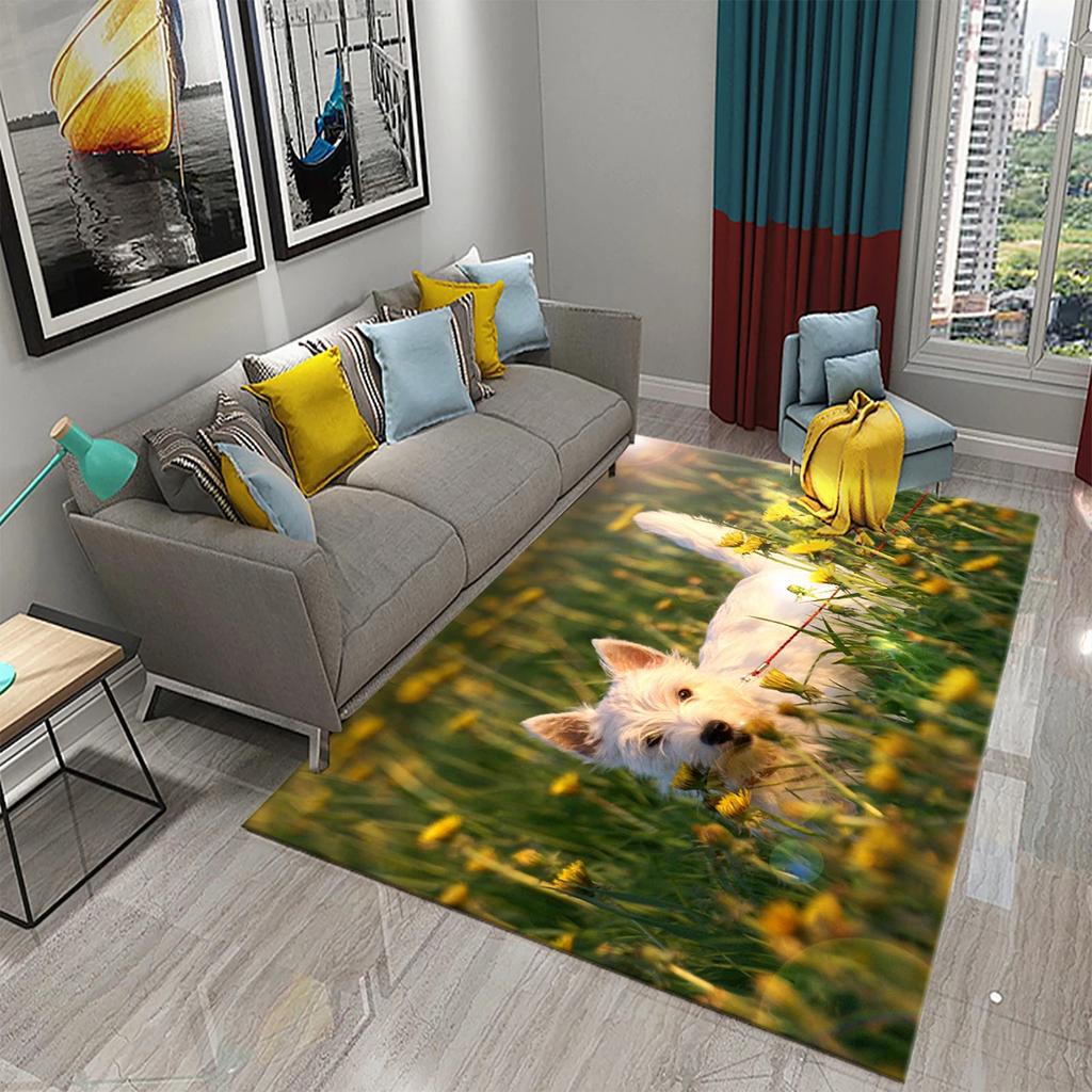 West Highland White Terrier Hund Teppich Niedlicher Welpe Tier Badezimmer Küche Schlafzimmer Anti-Rutsch Teppich Eingang Toilette Fußmatte