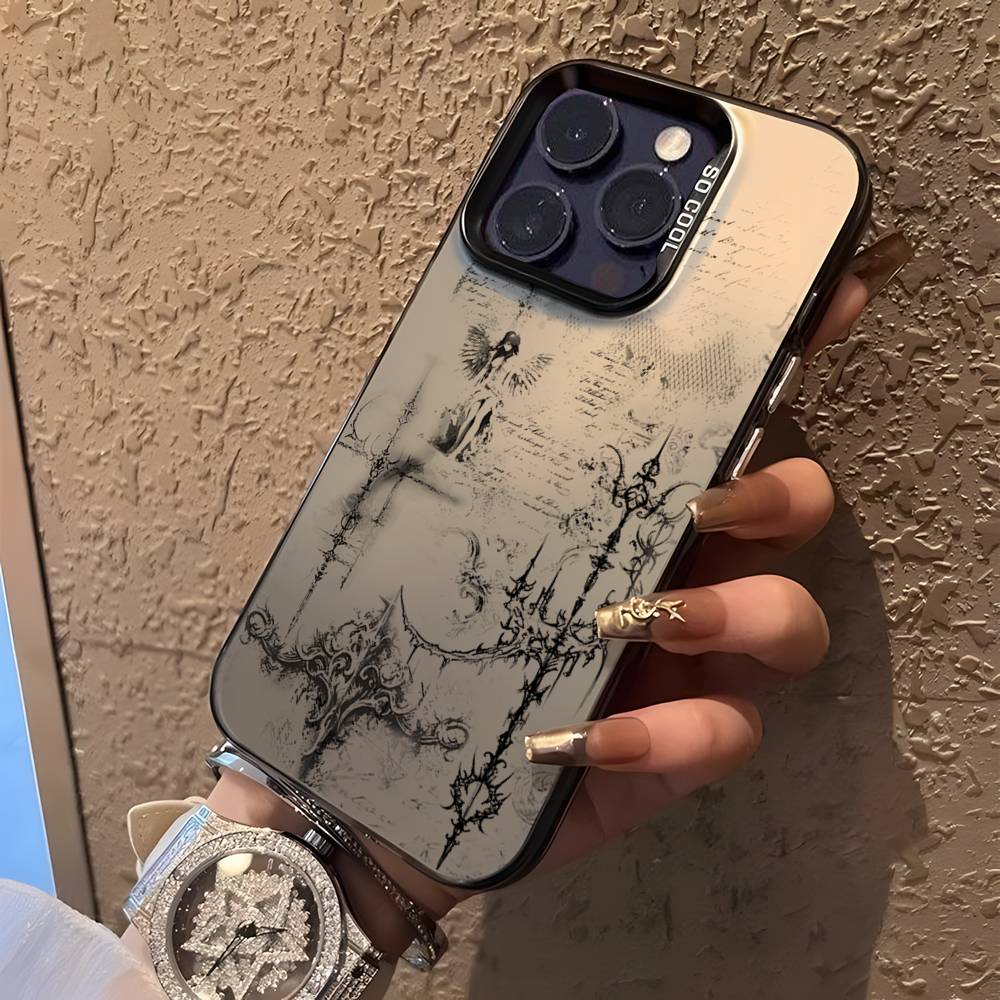 Gothic Coquette Cybersigilism Phone Case For iPhone 16,15,14,13,12,11,Pro,XS,Max,Plus,Mini,SE Black Candy Matte Shockproof Cover