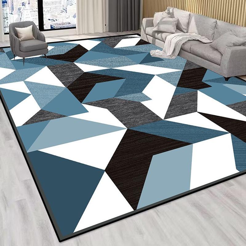 Nordic Style Living Room Carpet Modern Color Blocking Floor Washable Carpet Sofa Tea Table Rug Bedroom Floor Rugs Non-Slip Mat