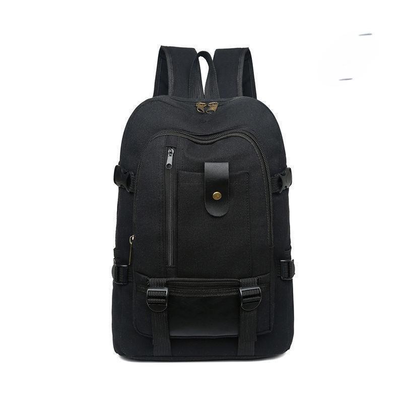 Men's Large Capacity Wear-Resistant Canvas Tool Backpack for Construction and Travel