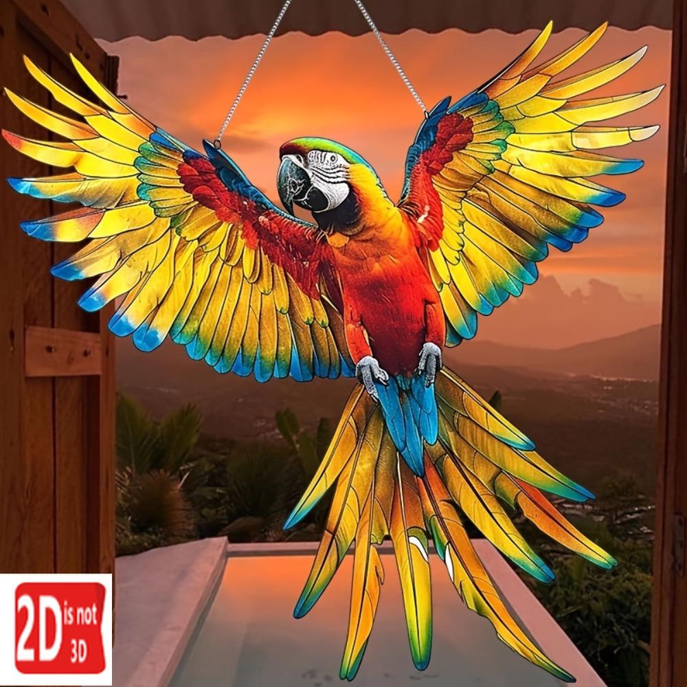 

Изысканная 2D подвеска-попугай, идеально подходящая для декора дома, венка и крыльца. чистый