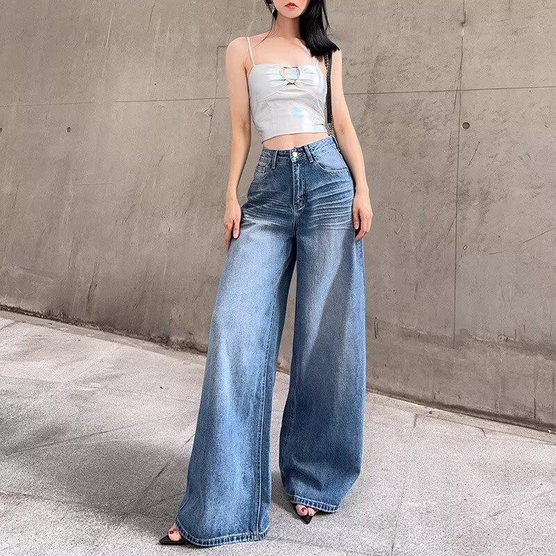 Fashionable Women's Wide-Leg Jeans 2026 New High-Waisted Versatile Casual Wide-Leg Trousers for Pear-Shaped Body