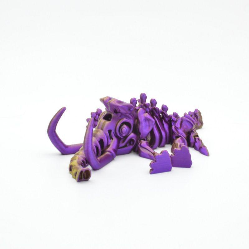 3D Printed Adorable Movable Mammoth Cartoon Skeleton Toy