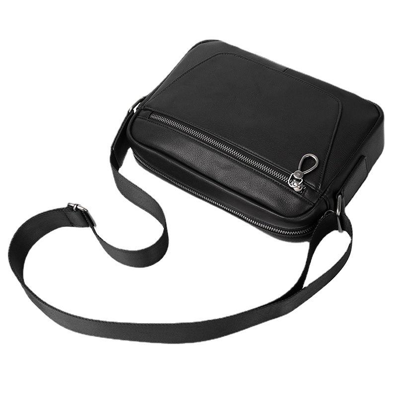 Men'S Bag Single Shoulder Messenger Bag Diagonal Across The First Layer Cowhide Small Bag Retro Casual Tooling Versatile