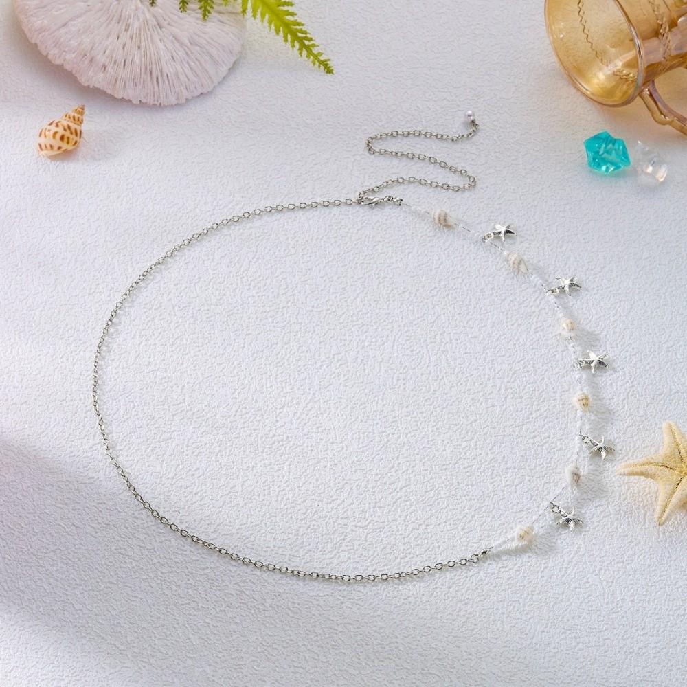 Gold Imitation Pearl Body Chain Shell Beads Belly Chain Retro Starfish Waist Chain  Beach