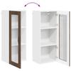 Wall Mounted Glass Cabinet LUCCA Brown Oak 40 X 31 X 100 Cm