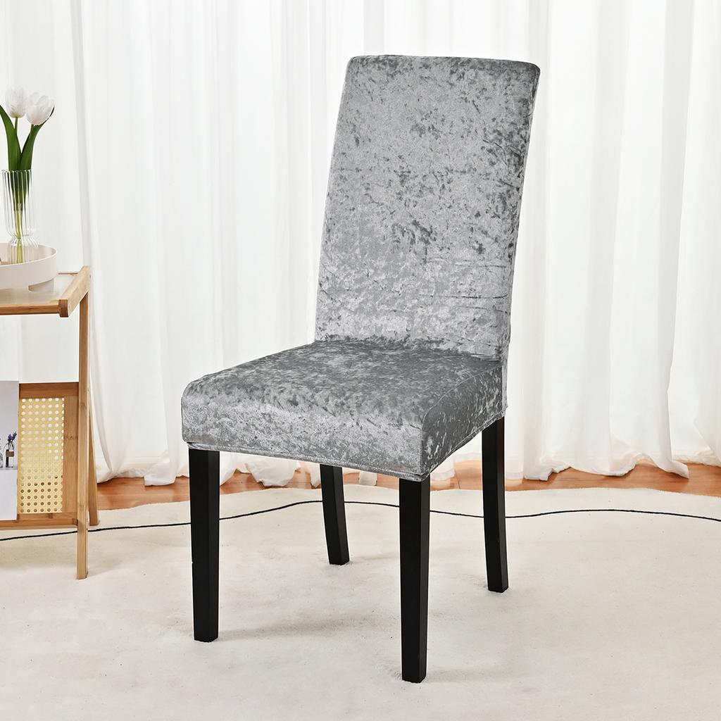 Buckle Non-Slip Gold Diamond Fleece Solid Color Elastic Chair Cover Household Hotel Dining Chair Cover Dust Chair Cover