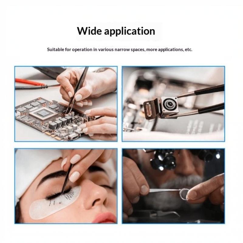 10PCS Non-Magnetic Antistatic Tweezers Set Stainless Steel Maintenance Tools for Jewelry Stone Setting