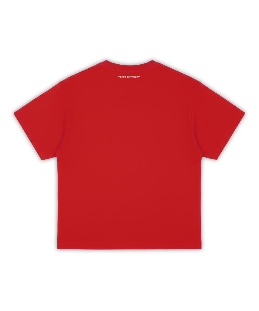 Tomseubeolseudei Recipe Logo Half T-Shirt Red
