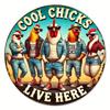 Vintage Anthropomorphic Chicken Metal Art Decor Wall Sign