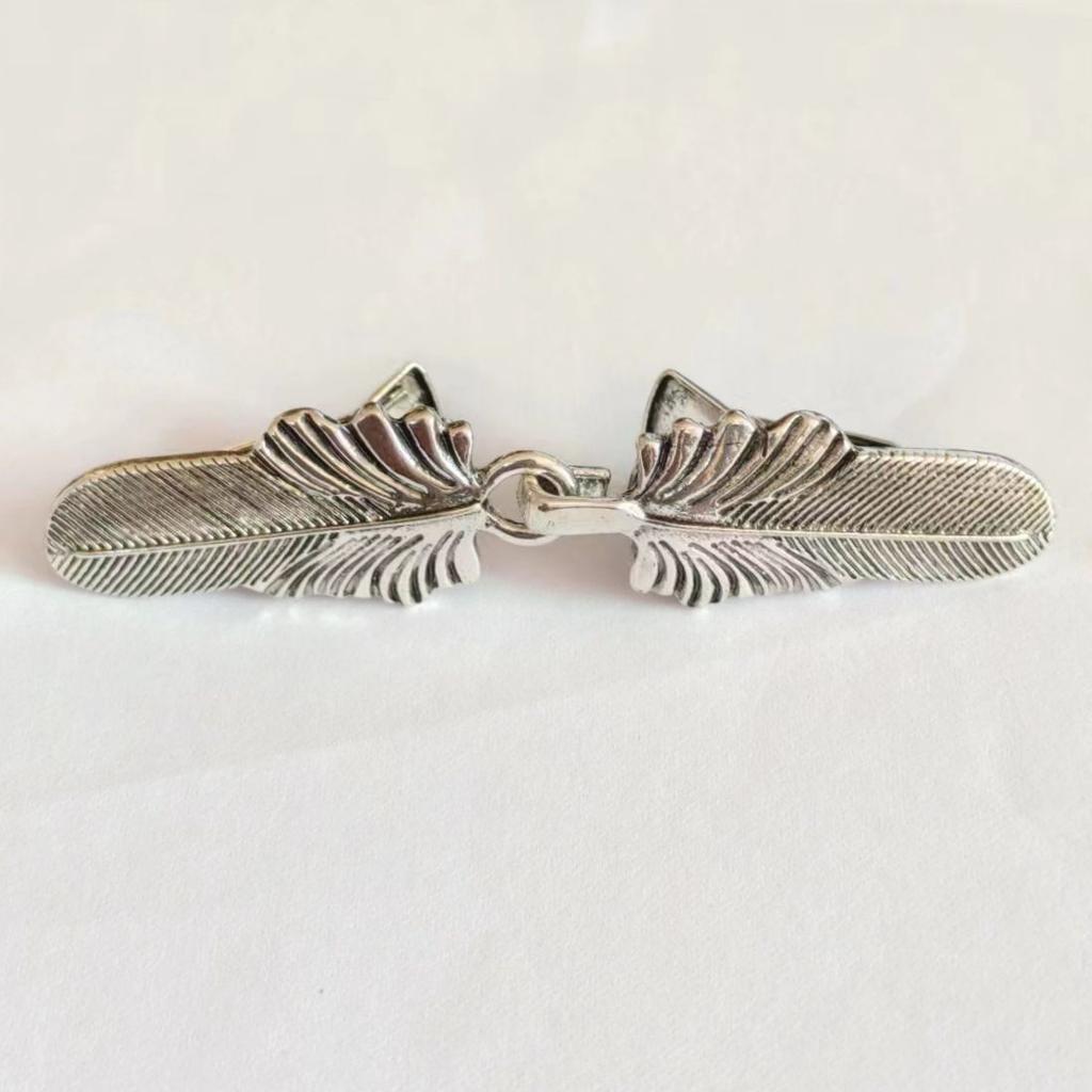 Vintage Alloy Sweater Clip Scarf Cardigan Brooch Feather Shape Metal Fastener Accessory for Clothing Decoration
